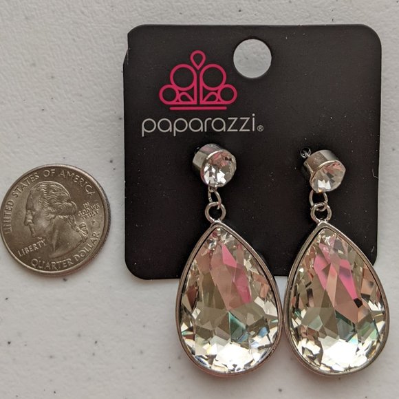 Paparazzi Earrings Lot of 4! -Fashion Fix Set-Teardrop Rhinestones! - Picture 5 of 6